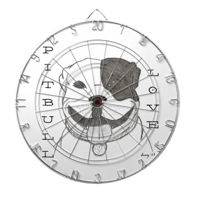 Pitbull Love Dartboard (Front)