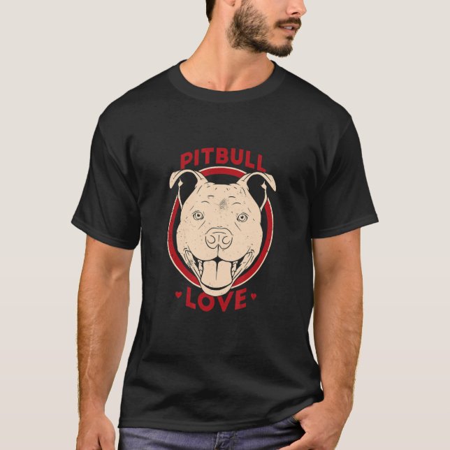 Pitbull Love Dog T-Shirt (Front)