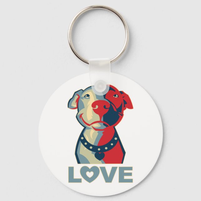 Pitbull - LOVE Keychain (Front)
