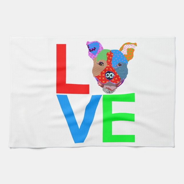 Pitbull Love Kitchen Towel (Horizontal)