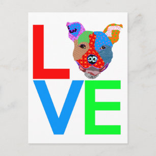Pitbull Love Postcard