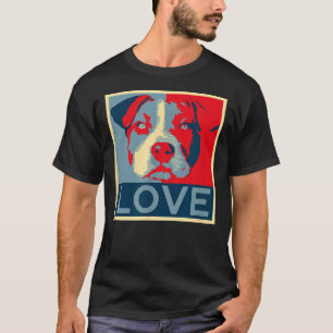 Pitbull  Love Poster Pit Bull Mom Dad Lovers T-Shirt