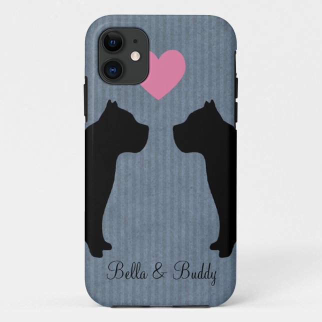 Pitbull Love Silhouette Case-Mate iPhone Case (Back)