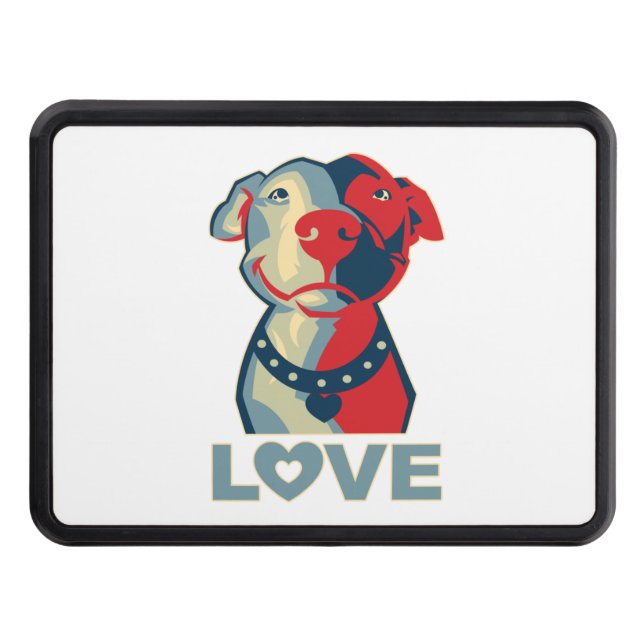 Pitbull - LOVE   Trailer Hitch Cover (Front)