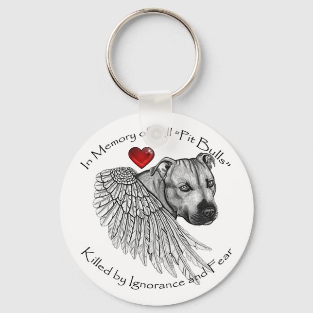Pitbull Memorial-Key Chain Keychain (Front)