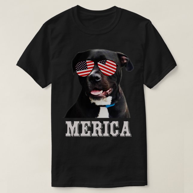 Pitbull merica memorial day patriot  T-Shirt (Design Front)
