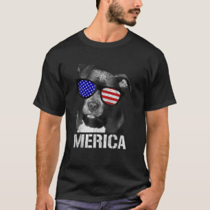 Pitbull Merica Patriotic Dog Pit Bull Gift  T-Shirt