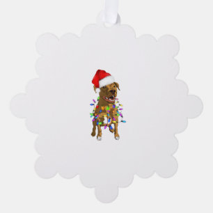 Pitbull Merry Christmas Tree Lights Funny Pajama P Ornament Card