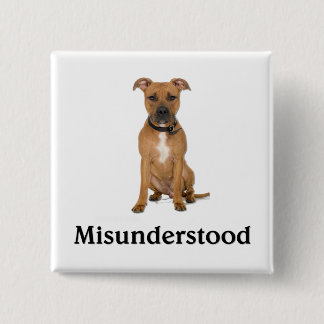 Pitbull - Misunderstood 2 Inch Square Button