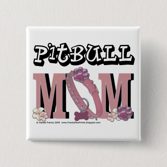 Pitbull MOM 2 Inch Square Button (Front)