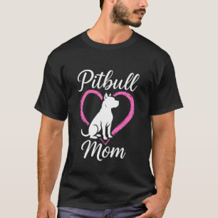 Pitbull Mom Heart Silhouette Design T-Shirt