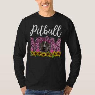 Pitbull Mom Leopard Mother's Day Best Pitbull Dog T-Shirt