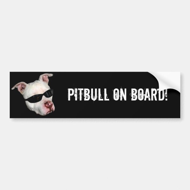 Pitbull on board bumper sticker (Front)