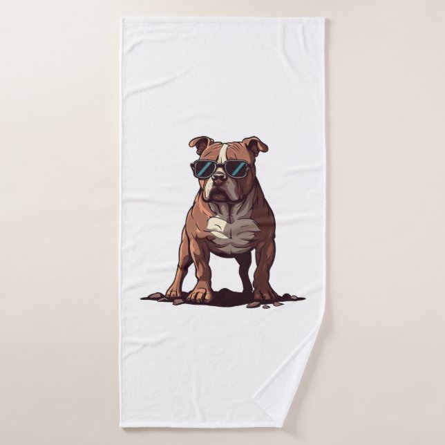 Pitbull Owner Gifts Bath Towel (Bath Towel)