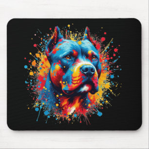 Pitbull Paint Splatter  Mouse Pad