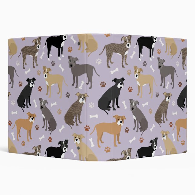 Pitbull Paws and Bones 3 Ring Binder (Background)