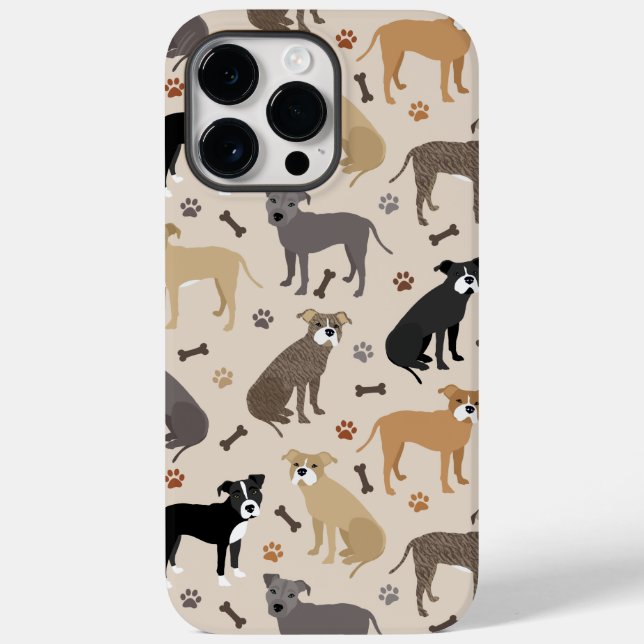 Pitbull Paws and Bones Case-Mate iPhone Case (Back)
