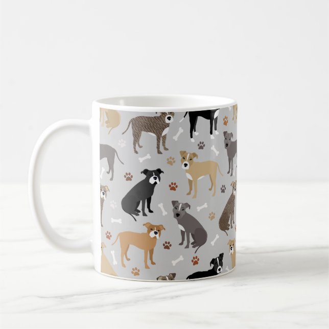 Pitbull Paws and Bones Coffee Mug (Left)
