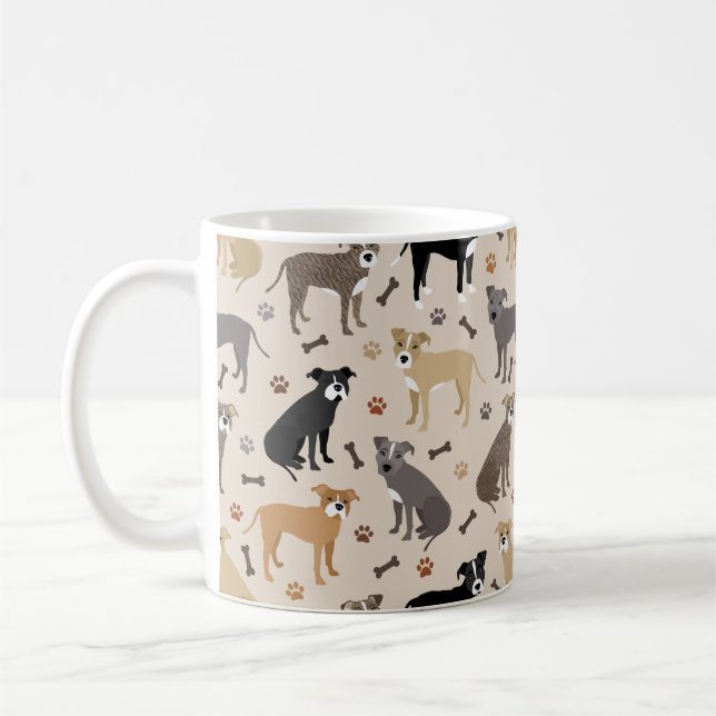 Pitbull Paws and Bones Coffee Mug (Left)
