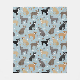 Pitbull Paws and Bones Fleece Blanket
