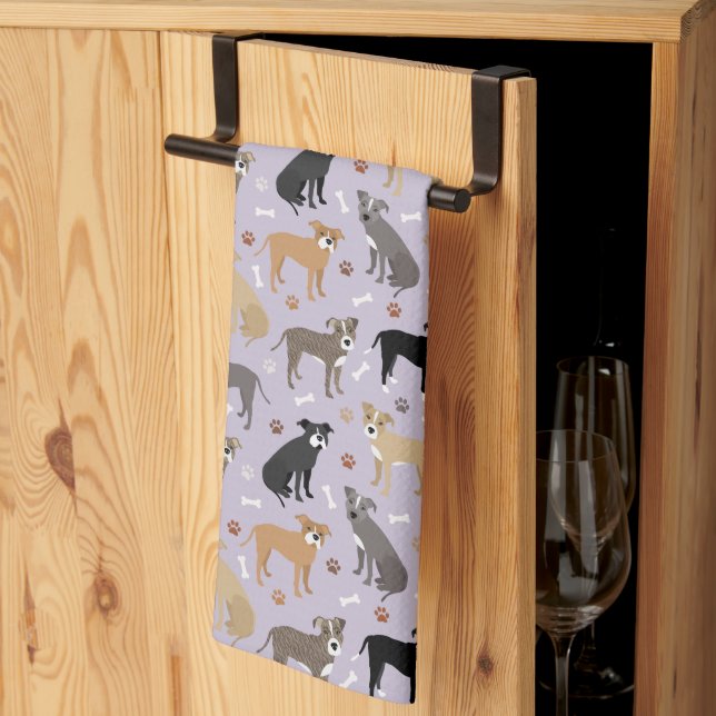 Pitbull Paws and Bones Kitchen Towel (Thirds Fold)