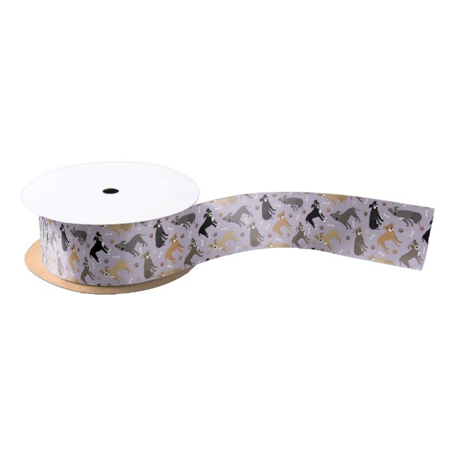 Pitbull Paws and Bones Satin Ribbon (Spool)