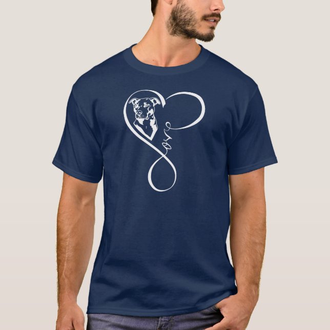 Pitbull Perfect Heartbeat Men's Basic Dark T-Shirt (Front)