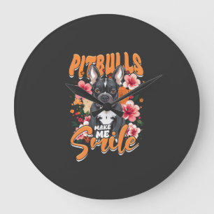 Pitbull Pitbulls Large Clock