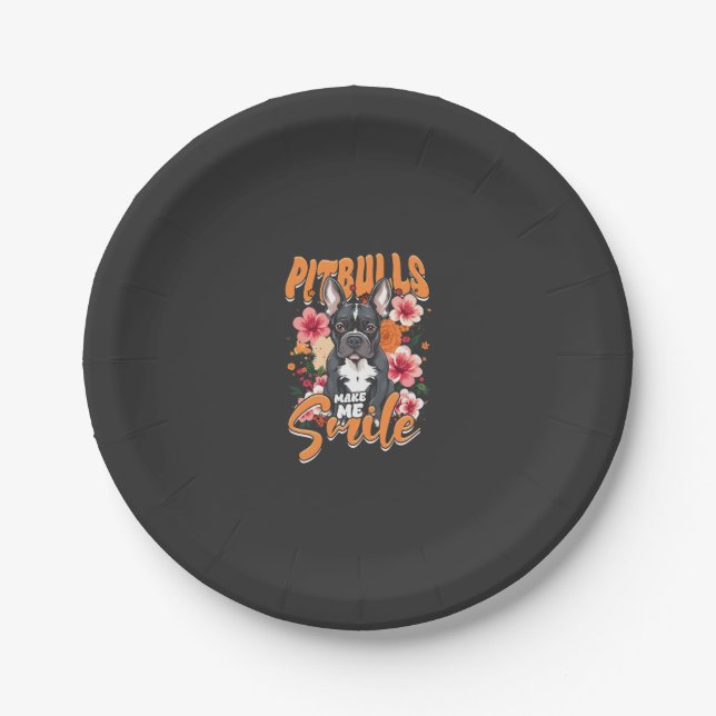 Pitbull Pitbulls Paper Plate (Front)