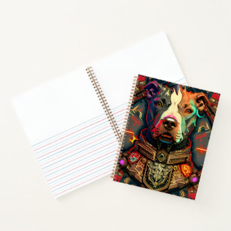 Pitbull " Pittie " Cyberpunk Style Carnet