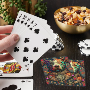 Pitbull " Pittie " Cyberpunk Style Playing Cards
