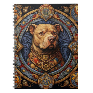 Pitbull " Pittie " Heraldic Medieval Notebook