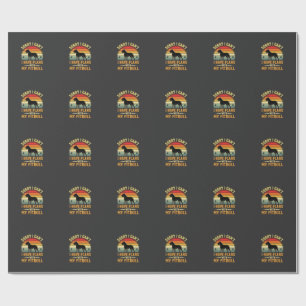 Pitbull Plans Vintage Sunset Dog Lover Wrapping Paper
