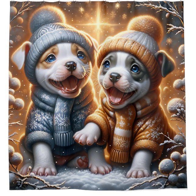  “Pitbull Puppies’ First Snowfall” (Front)