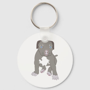 Pitbull Puppy Keychain