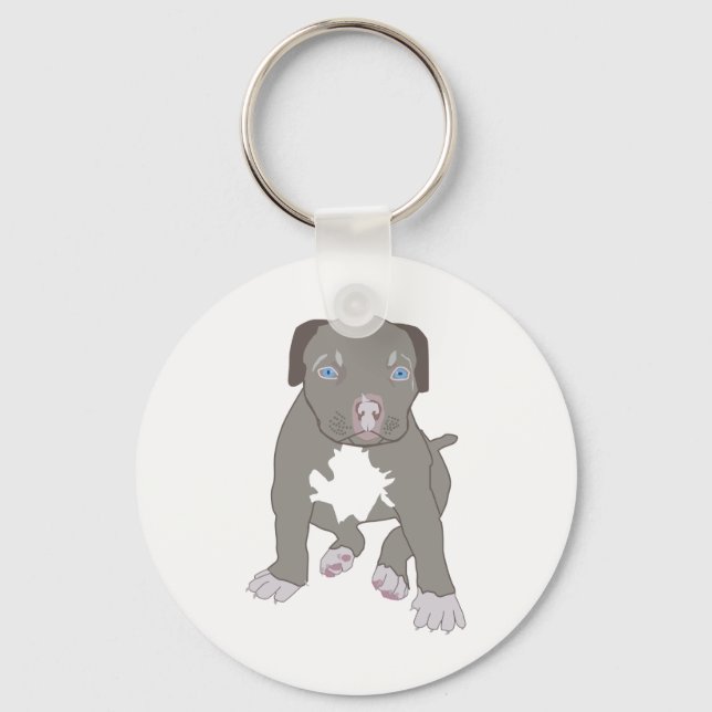 Pitbull Puppy Keychain (Front)