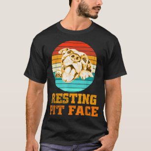 Pitbull Resting Pit Face Vintage Pitbull Dogs Love T-Shirt