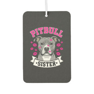 Pitbull Sister Dog Lover Vector Design Air Freshener