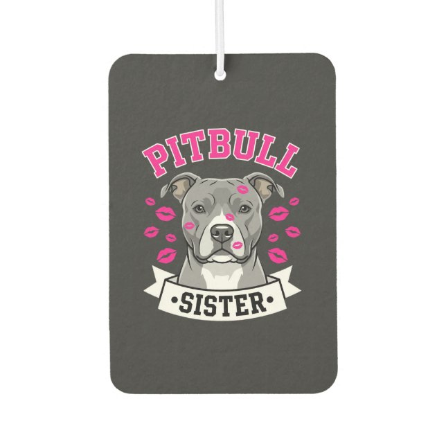 Pitbull Sister Dog Lover Vector Design Air Freshener (Front)