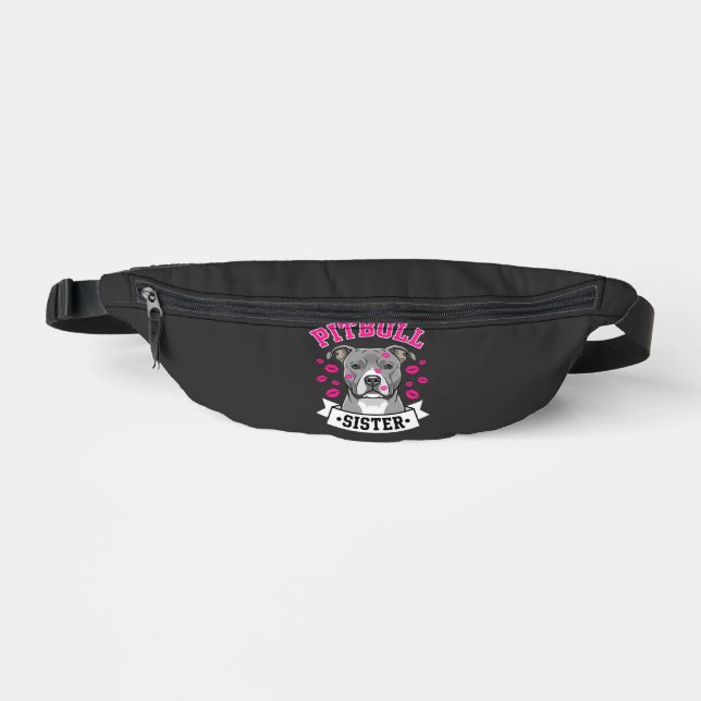 Pitbull Sister Dog Lover Vector Design Fanny Pack (Front)