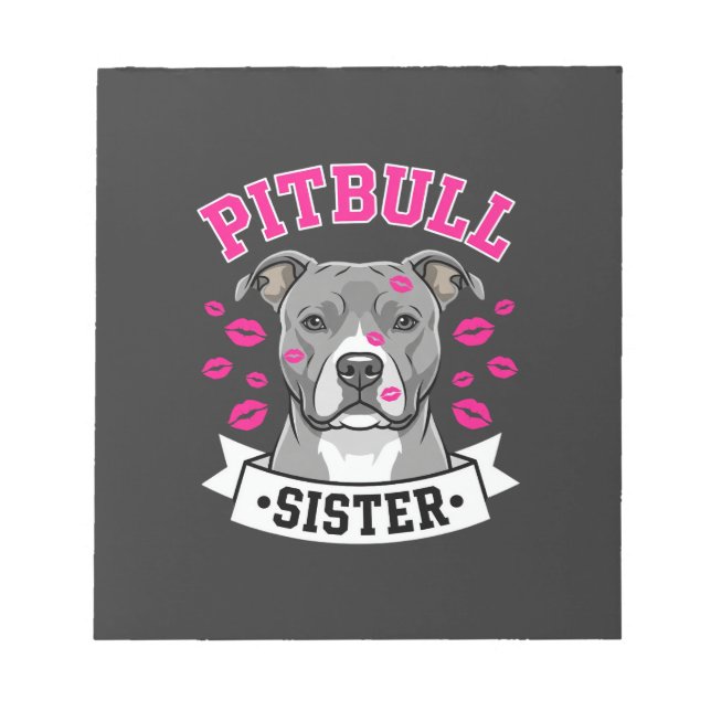 Pitbull Sister Dog Lover Vector Design Notepad (Front)