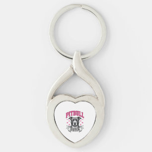 Pitbull Sister Vintage Dog Lover Vector Design_1 Keychain