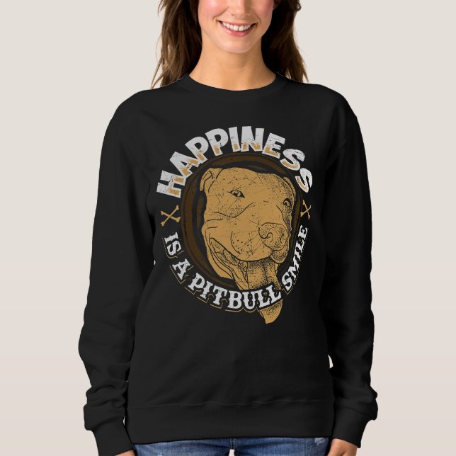 Pitbull Smile Dog Sweatshirt (Front)