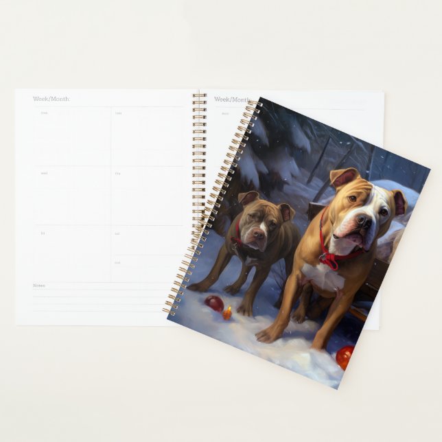 Pitbull Snowy Sleigh Christmas Decor Planner (Display)