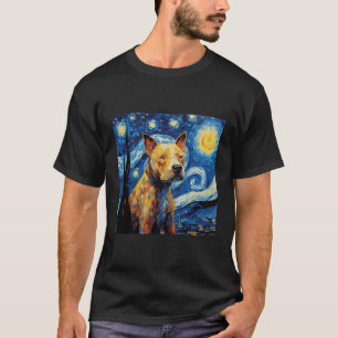 Pitbull Starry Night For Dog Mom Dog Dad T-Shirt