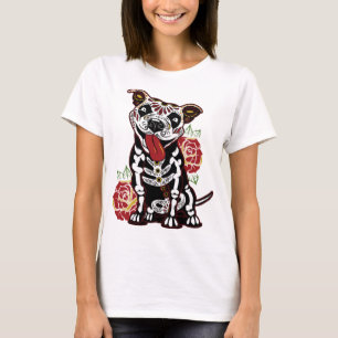 Pitbull Sugar Skull for Women, Men Pitbull Mom, Da T-Shirt