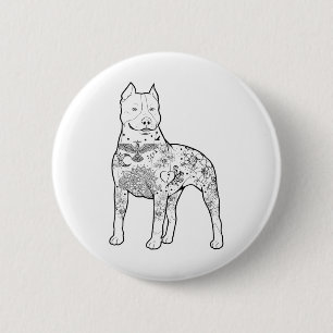 Pitbull Tattoos Design Dog Trainer Cool Pitbulls A 2 Inch Round Button