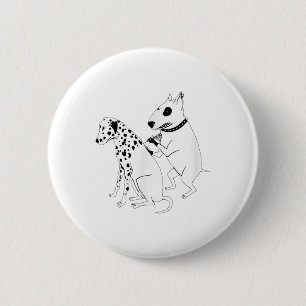 Pitbull Terrier Dog Animal Dalmatian Tattoo Puppy 2 Inch Round Button