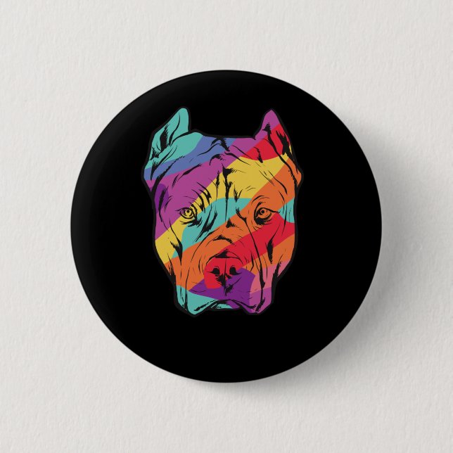 Pitbull Terrier - Dog Head 2 Inch Round Button (Front)