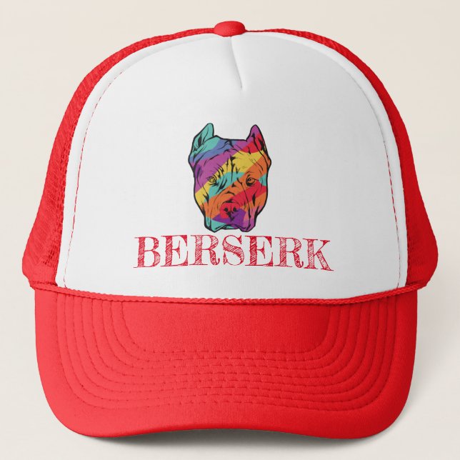 Pitbull Terrier Dog Head Trucker Hat (Front)